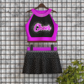 youth purple cheerleading uniforms top black