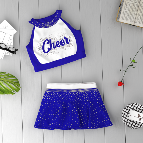 youth purple cheerleading uniforms top blue 1