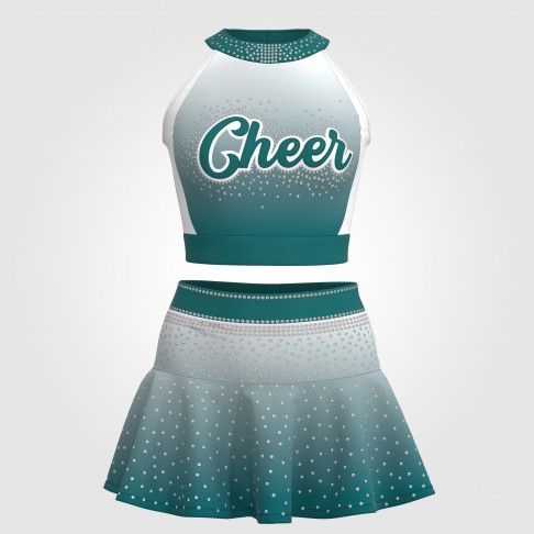 youth purple cheerleading uniforms top green 2