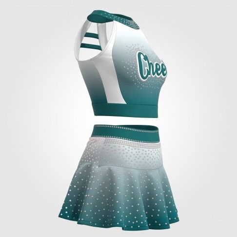 youth purple cheerleading uniforms top green 5