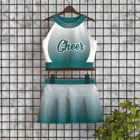 youth purple cheerleading uniforms top green 0