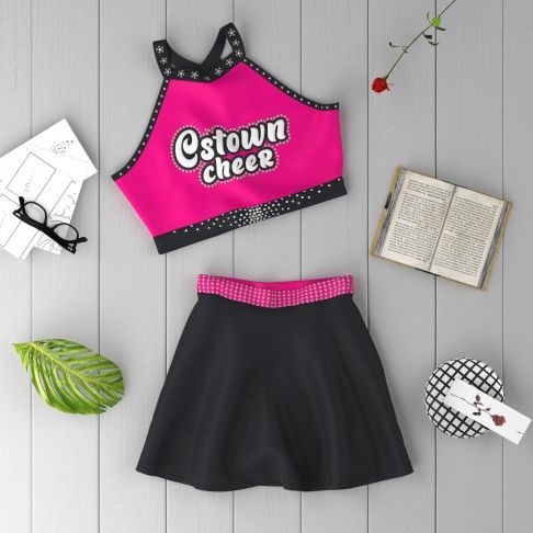 youth cheerleading practice team uniform black 1