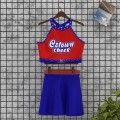 youth cheerleading practice team uniform blue