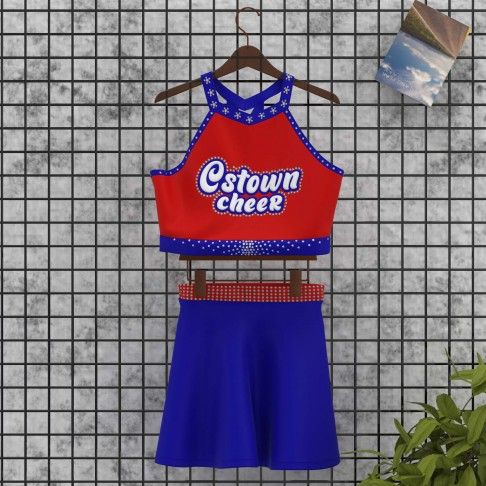 youth cheerleading practice team uniform blue 0