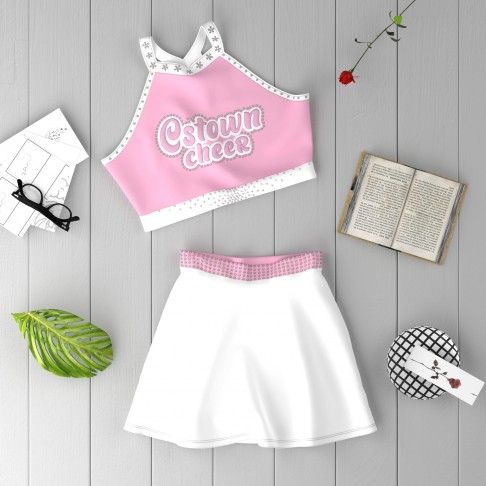 youth cheerleading practice team uniform white 1