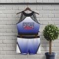 half top blue and black cheer practice wear blue