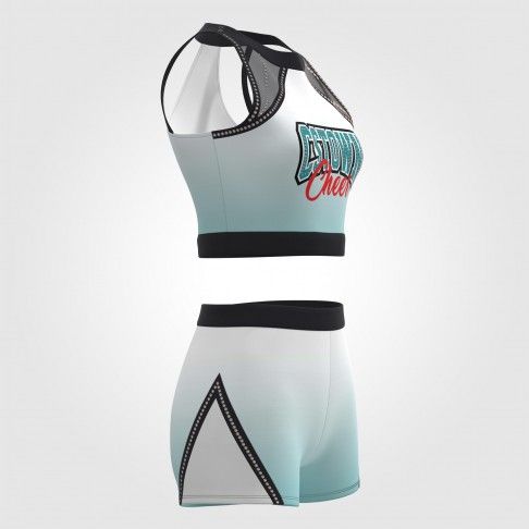 half top blue and black cheer practice wear cyan 5