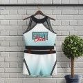 half top blue and black cheer practice wear cyan