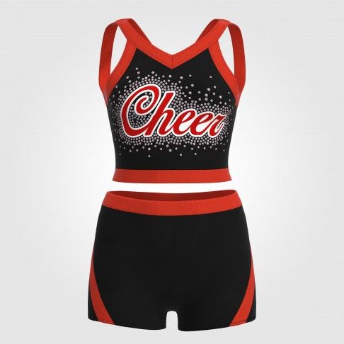 youth crop top red cheerleading uniforms red 2