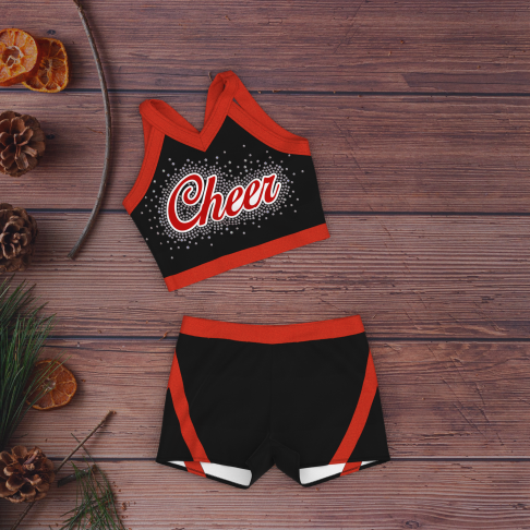 youth crop top red cheerleading uniforms red 1