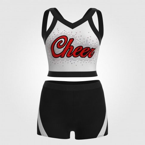 youth crop top red cheerleading uniforms white 2