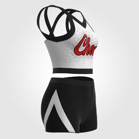 youth crop top red cheerleading uniforms white 5