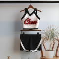 youth crop top red cheerleading uniforms white