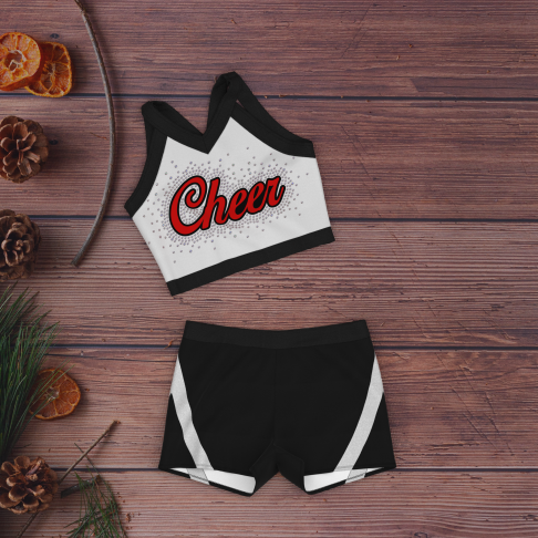 youth crop top red cheerleading uniforms white 1