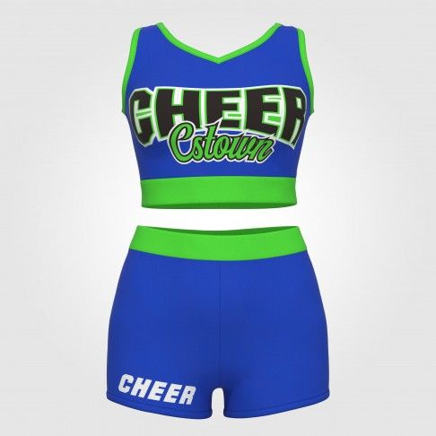 adult light blue 2 piece cheerleader costume blue 2