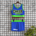 adult light blue 2 piece cheerleader costume blue