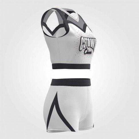 black and white cropped cheerleading uniforms for practice white 5