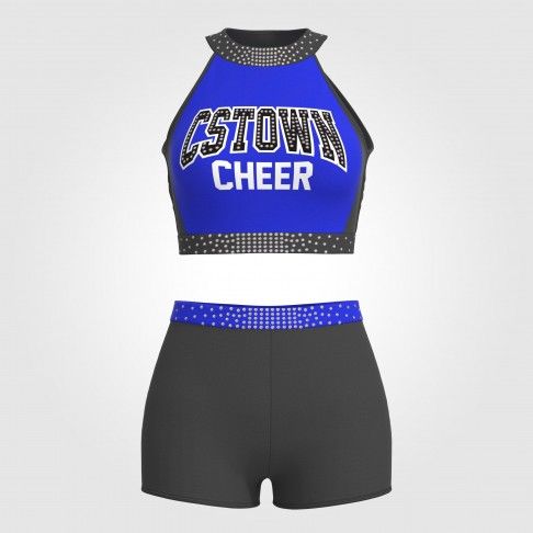 drill team cheerleader practice wear blue 2