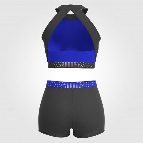 drill team cheerleader practice wear blue 3