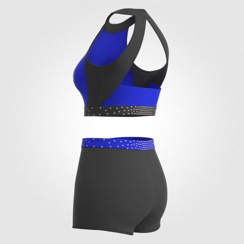 drill team cheerleader practice wear blue 6