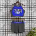 drill team cheerleader practice wear blue