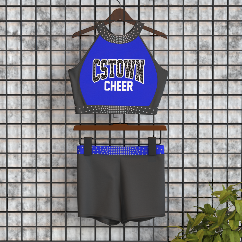 drill team cheerleader practice wear blue 0