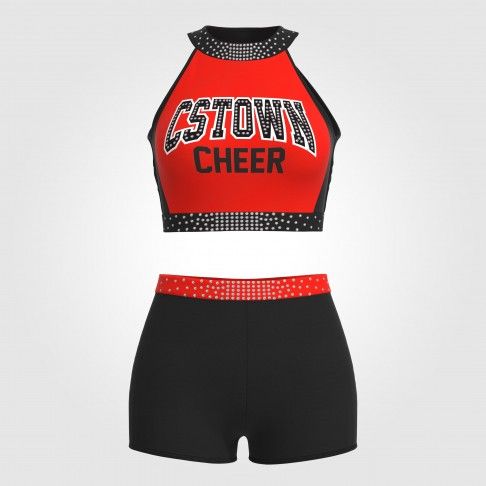 drill team cheerleader practice wear red 2