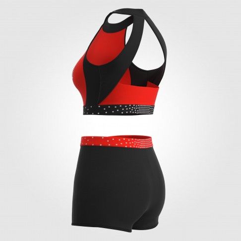 drill team cheerleader practice wear red 6