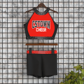 drill team cheerleader practice wear red