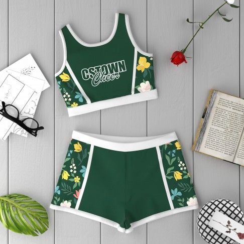 green and white drill team dance uniforms green 1