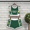 green and white drill team dance uniforms green