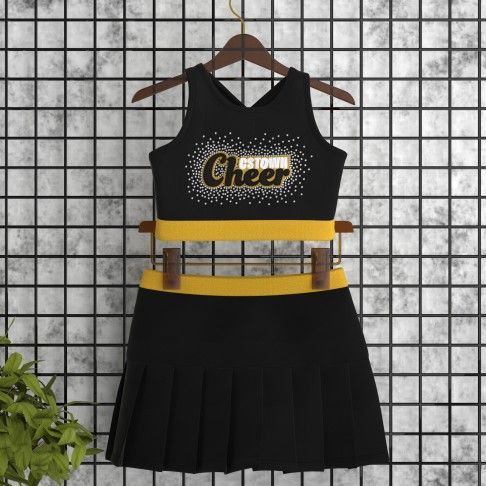 pink cute cheer outfits for practice black 0