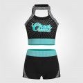 green and white drill team cheer uniform black