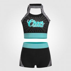 green and white drill team cheer uniform