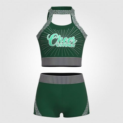 green and white drill team cheer uniform green 0