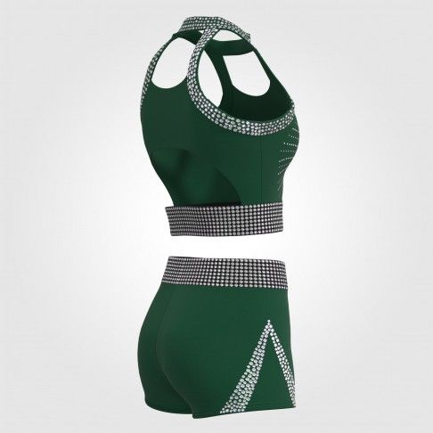 green and white drill team cheer uniform green 4