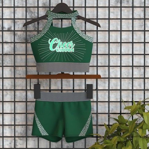 green and white drill team cheer uniform green 5
