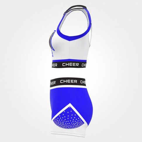 wholesale blue black and white practice cheer uniforms blue 2