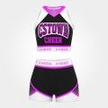 wholesale blue black and white practice cheer uniforms magenta