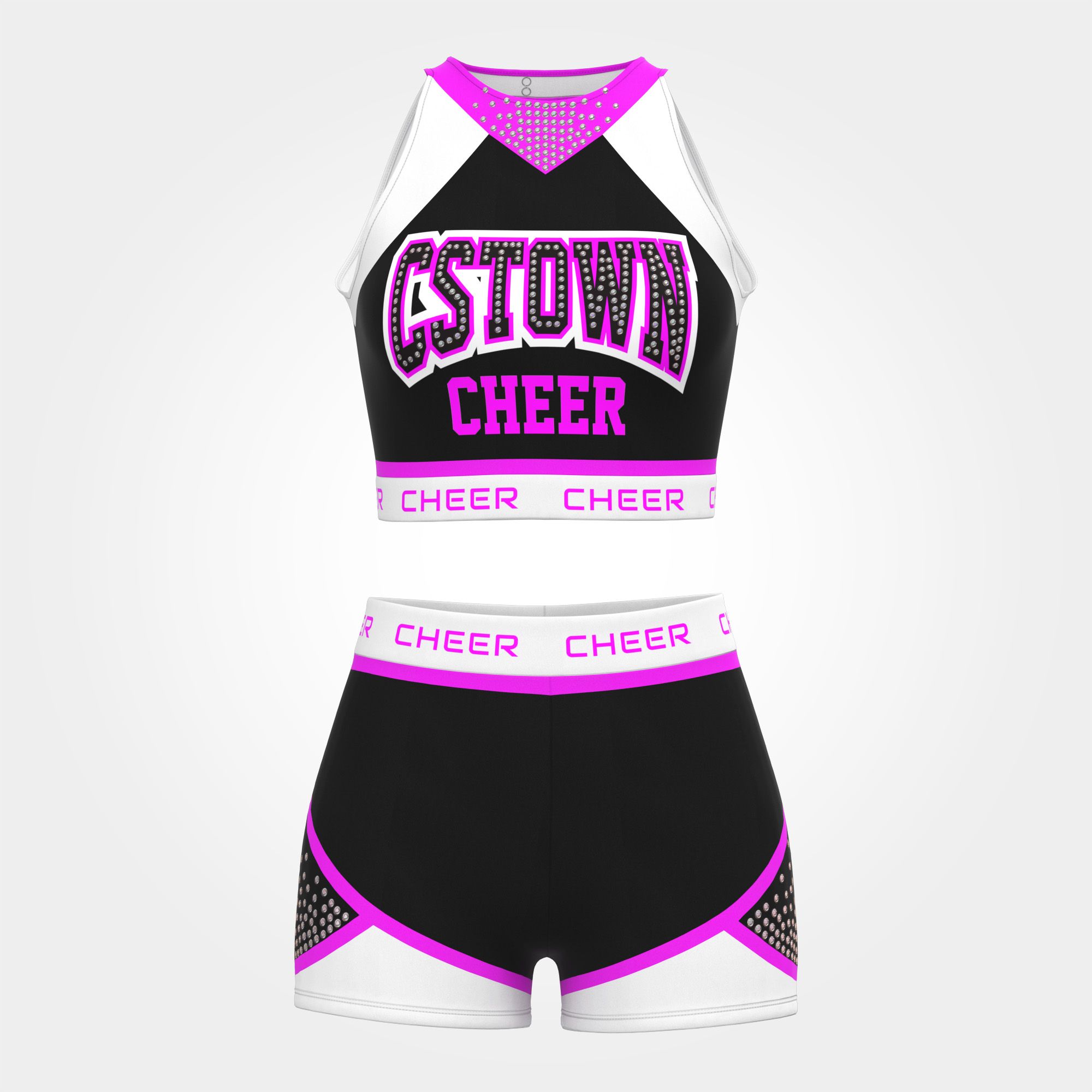wholesale blue black and white practice cheer uniforms