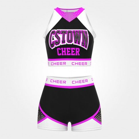 wholesale blue black and white practice cheer uniforms magenta 0