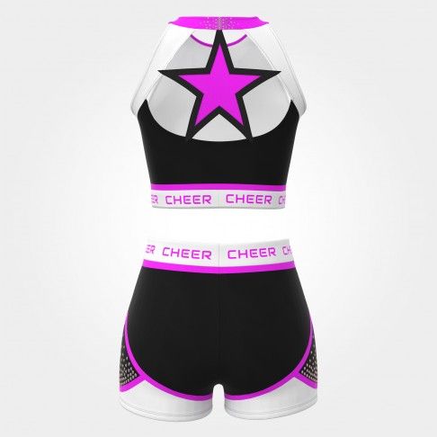 wholesale blue black and white practice cheer uniforms magenta 1