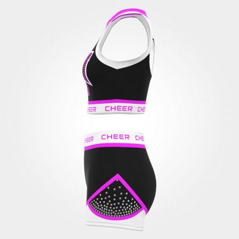 wholesale blue black and white practice cheer uniforms magenta 2