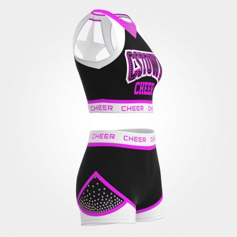wholesale blue black and white practice cheer uniforms magenta 3