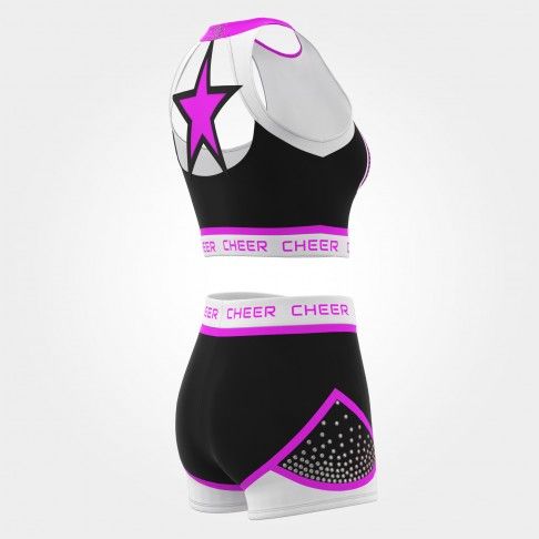 wholesale blue black and white practice cheer uniforms magenta 4