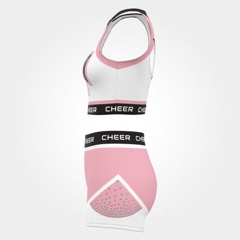 wholesale blue black and white practice cheer uniforms pink 2