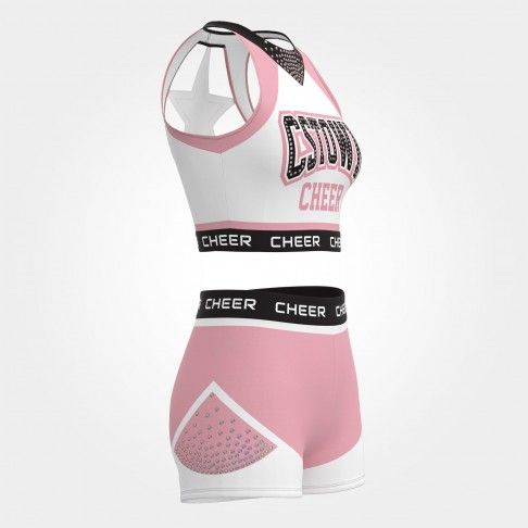 wholesale blue black and white practice cheer uniforms pink 3