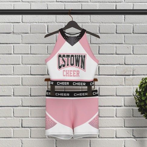 wholesale blue black and white practice cheer uniforms pink 5