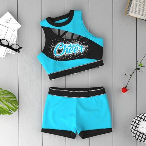 wholesale cheer practice uniforms blue 6