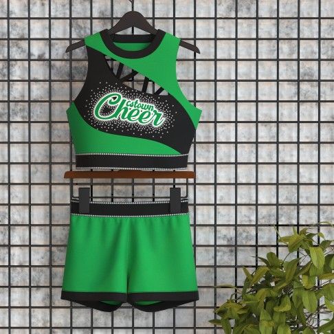 wholesale cheer practice uniforms green 5